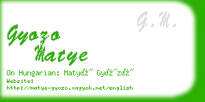 gyozo matye business card